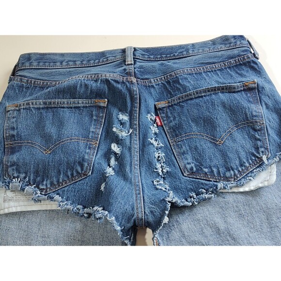 Denim Chaps LEVI 501 WOMEN Custom Cut Biker PUNK Jeans Distressed Custom 36x34 - Picture 13 of 14